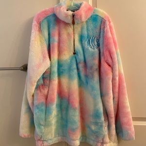 New! Cotton candy sherpa pullover monogrammed MML